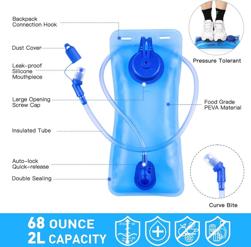 KUYOU Running Hydration Vest - Lightweight Insulated Hydration Backpack with 2L Water Bladder, Adjustable Chest Straps and Reflective Water Backpack for Trail Running Marathon Race Hiking Cycling - Image 3